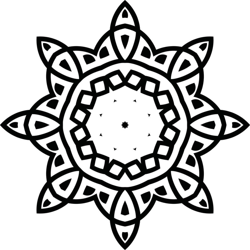 Mandala Clip Art Circular Pattern in the Form of a Mandala Decorative Ornament in Ethnic Oriental Style. vector