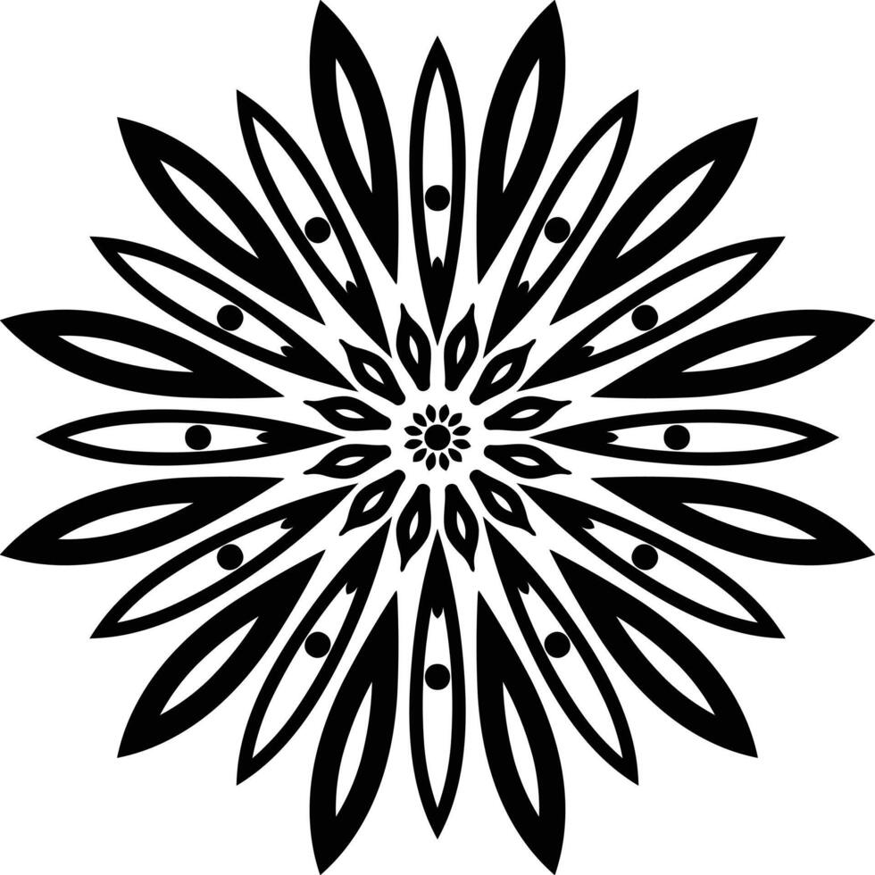 Outline Simple Mandala Art Circular Pattern in Form of Mandala With Flower for Henna, Mehndi, Tattoo, Decoration Decorative Ornament in Ethnic Oriental Style. vector