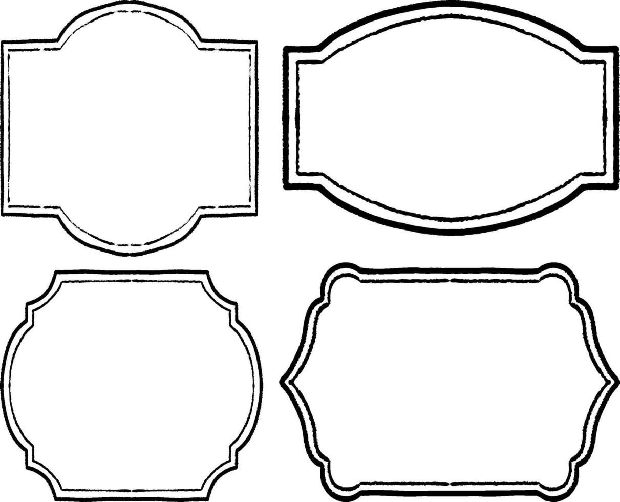 Four black and white frames with a border vector