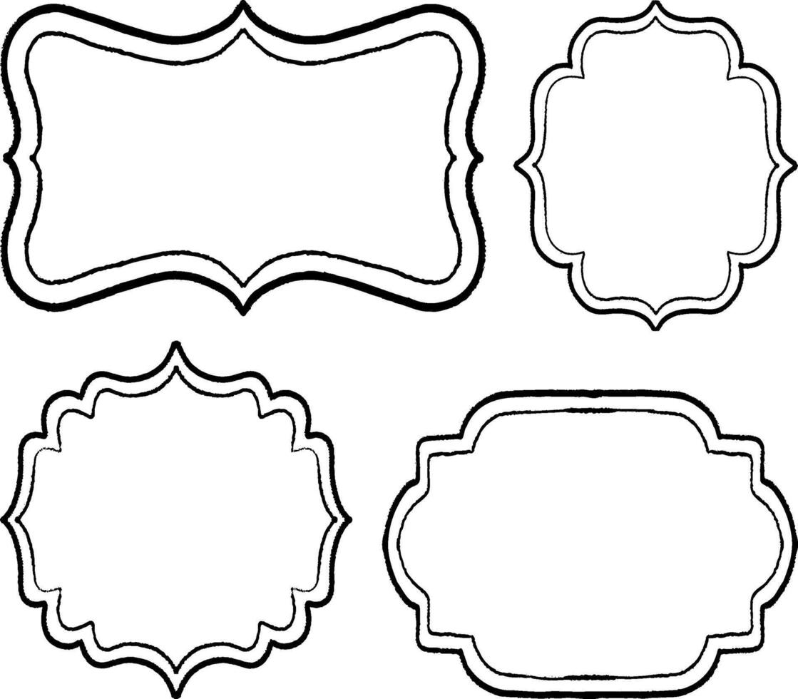 Four different frames for a black and white background vector