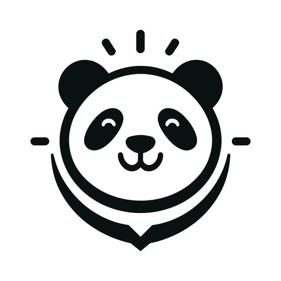 panda with a smile vector