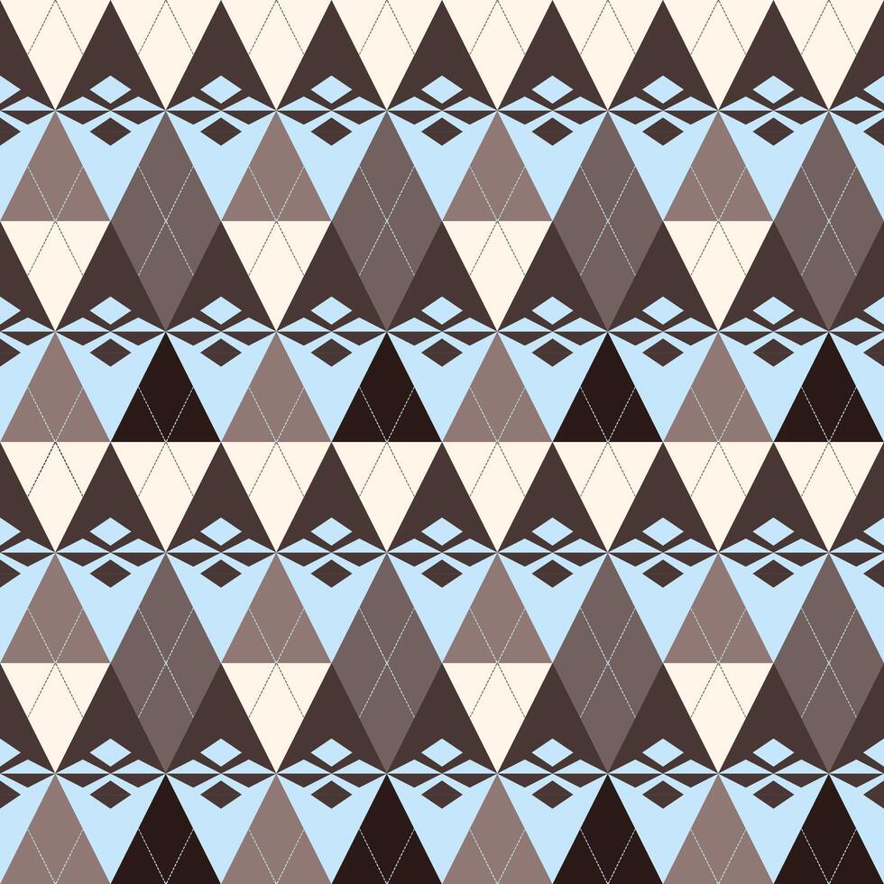 Seamless Geometric Triangle Pattern Retro Minimalist in Brown, Blue, and Beige vector