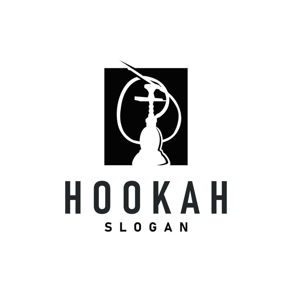 Old retro vintage design hookah logo shisha bar concept illustration templet symbol brand bar, restaurant, shop, and business brand vector