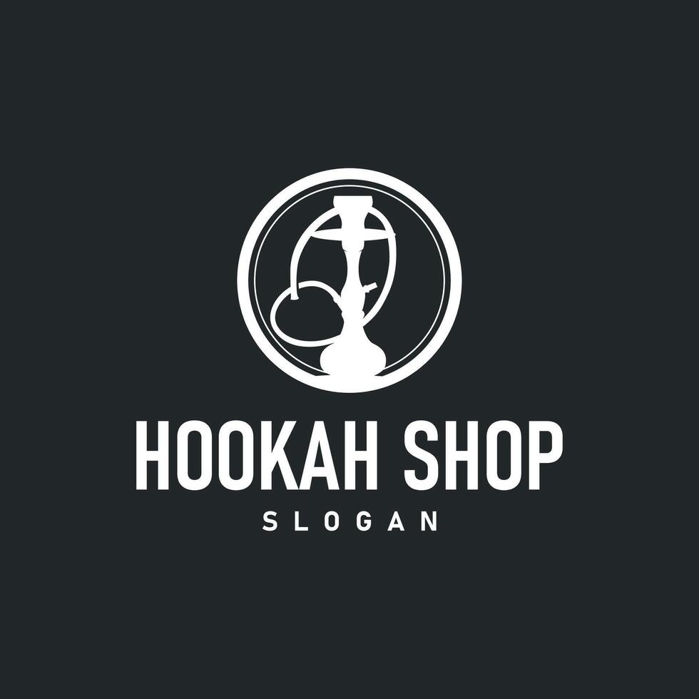 Old retro vintage design hookah logo shisha bar concept simple retro illustration templet symbol brand bar, restaurant, shop, and business brand vector