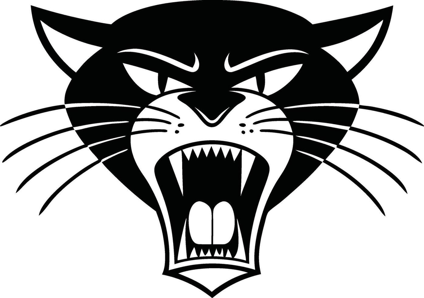 Aggressive Black Panther Head Graphic vector