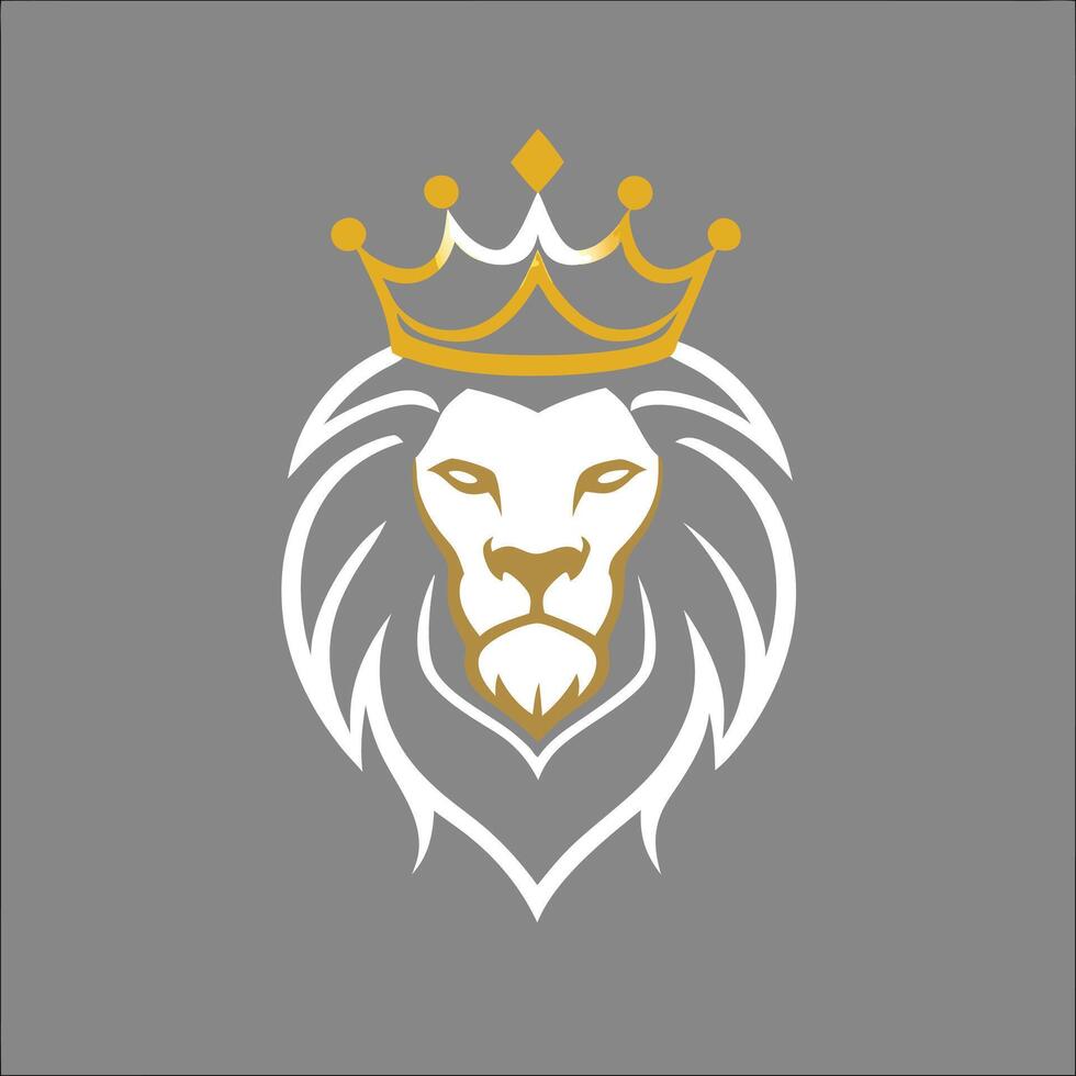 Regal Lion with Crown, Symbol of Power and Majesty vector