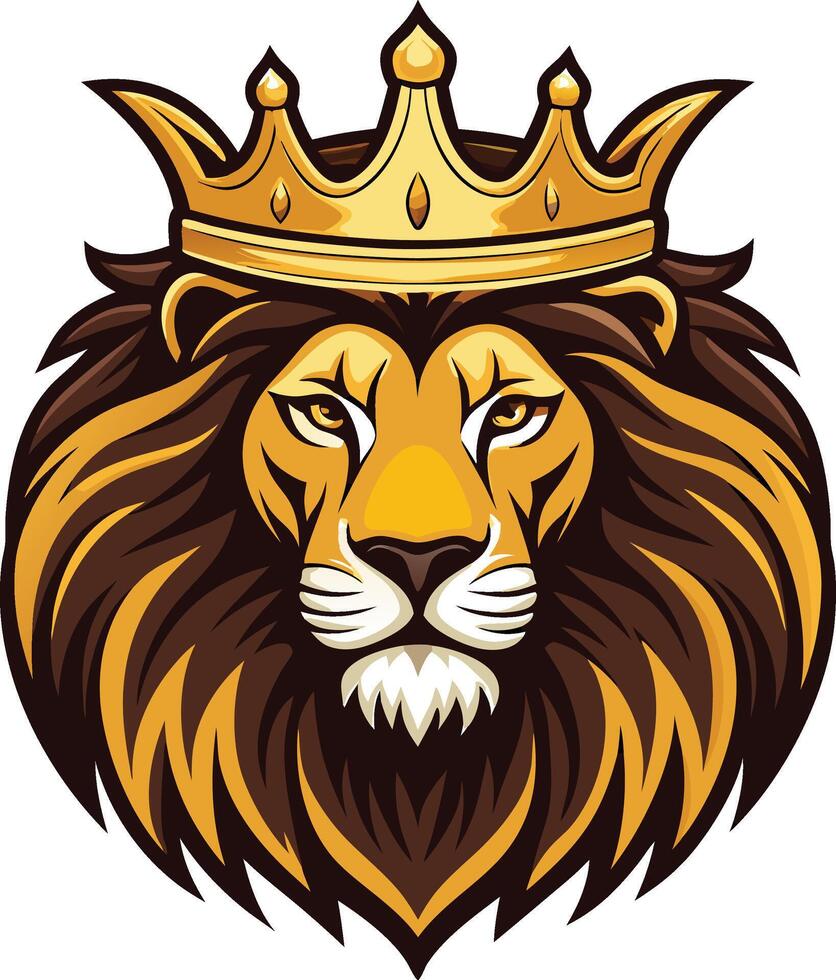Majestic Lion with Crown, Symbol of Royalty vector