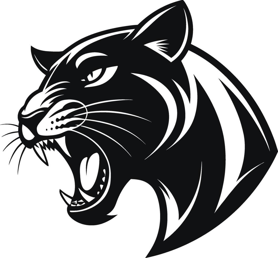 Powerful Black Panther Head Graphic Design vector