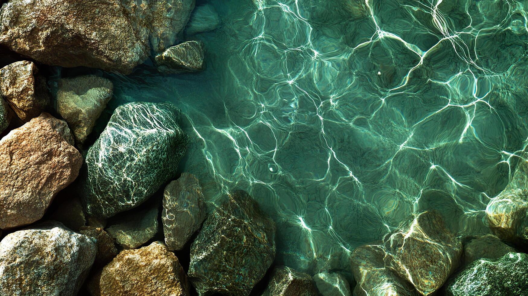 A rock and water surface photo