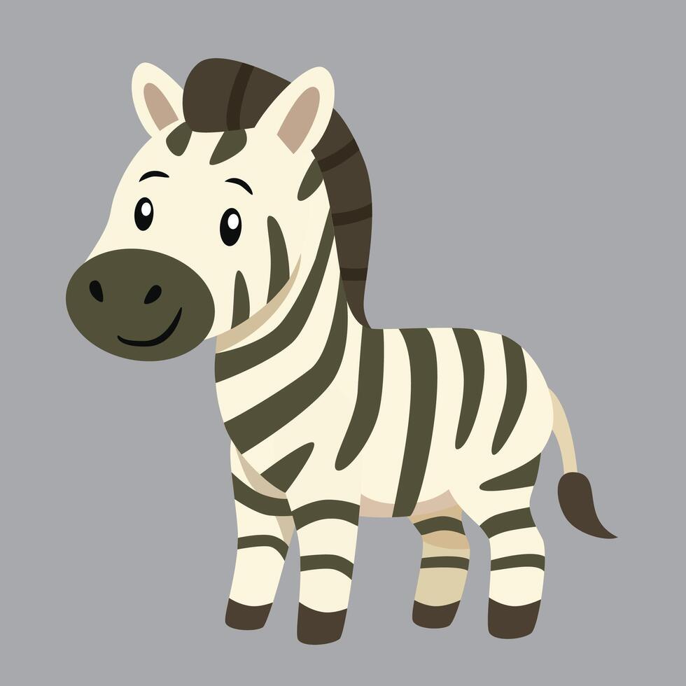 cute zebra with stripes doing nothing vector