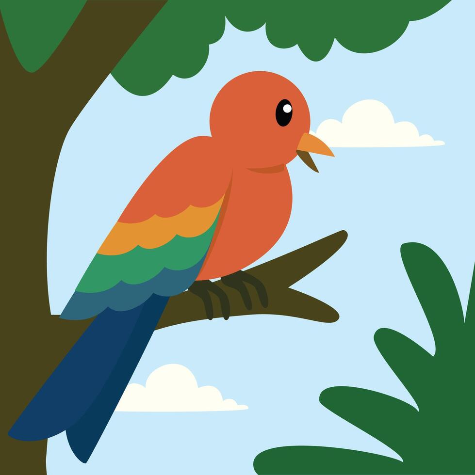 illustration of beautiful birds and blue sky vector