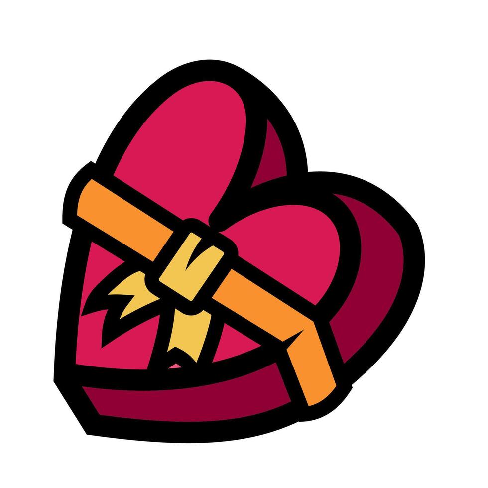 Heart shaped box with ribbon and bow vector