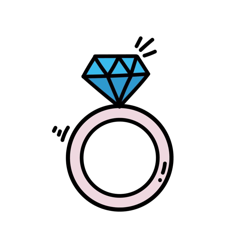 A diamond ring with a diamond on it vector