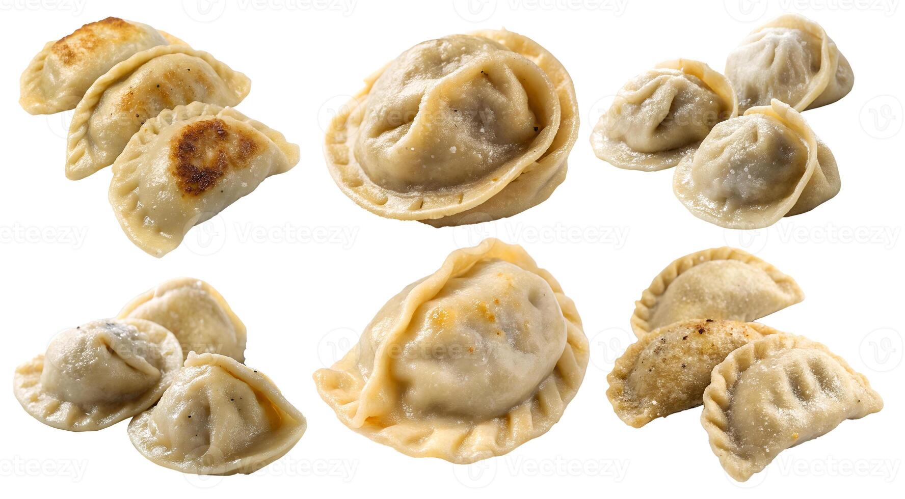 A set of isolated dumplings on a white background. photo