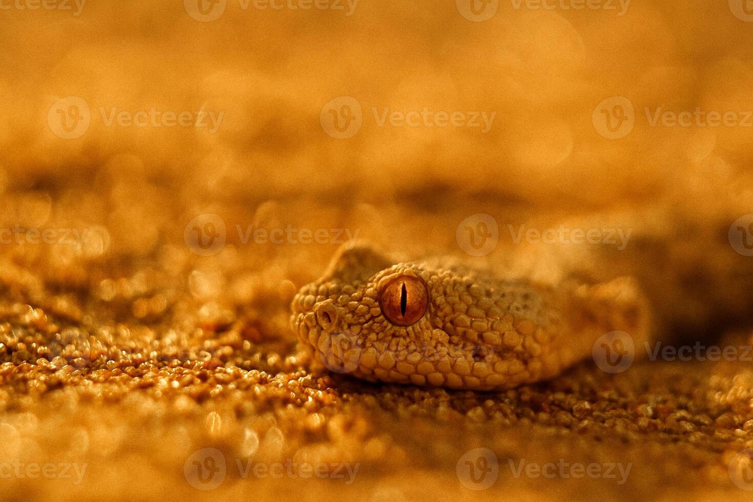 Sidewinder Snake Blending with Sandy Background in Desert photo