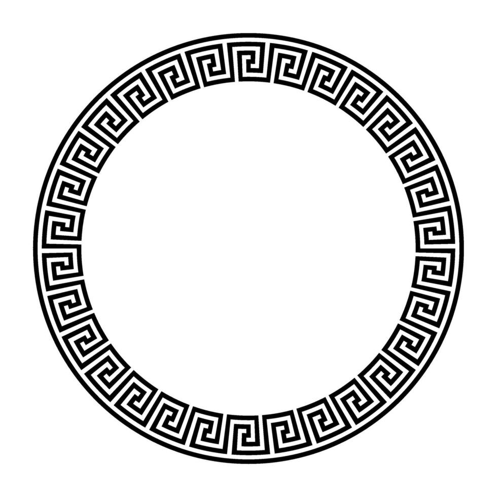 Traditional Chinese Round frame, Circle Frame, Border Pattern. Decorative round frame for design with floral Chinese ornament, meander. Template for cards, invitations, textiles, porcelain, engraving vector