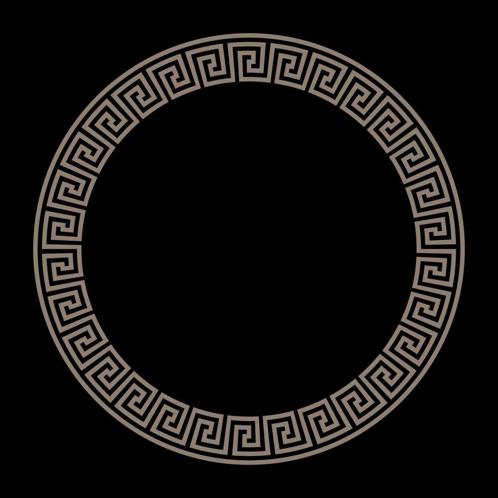 Decorative gold round frame for design with floral Chinese ornament, meander. Traditional Gold Chinese Round frame, Circle Frame, Border Pattern. Template for cards, invitations, textiles, porcelain vector
