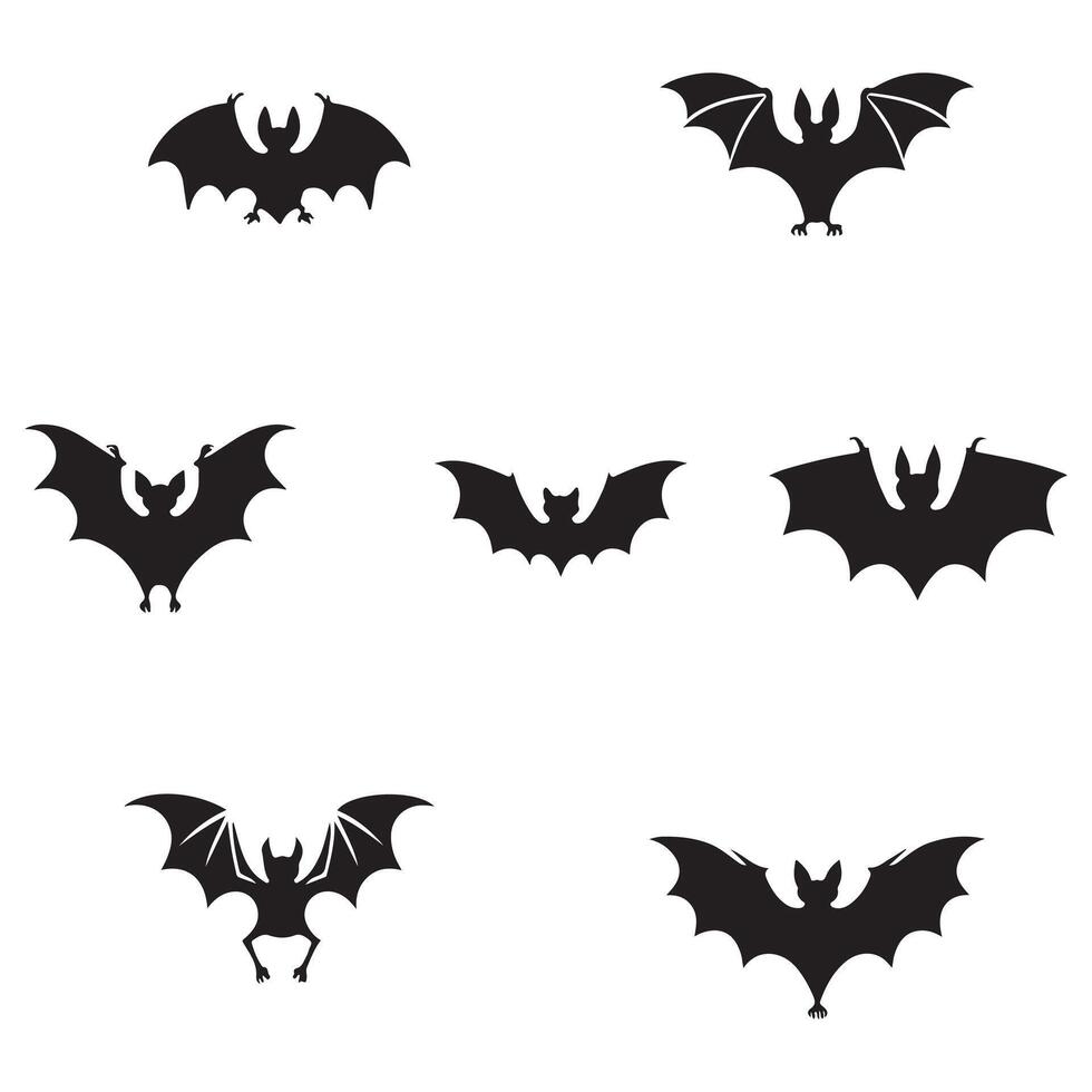 Bat Icon Set on White Background vector