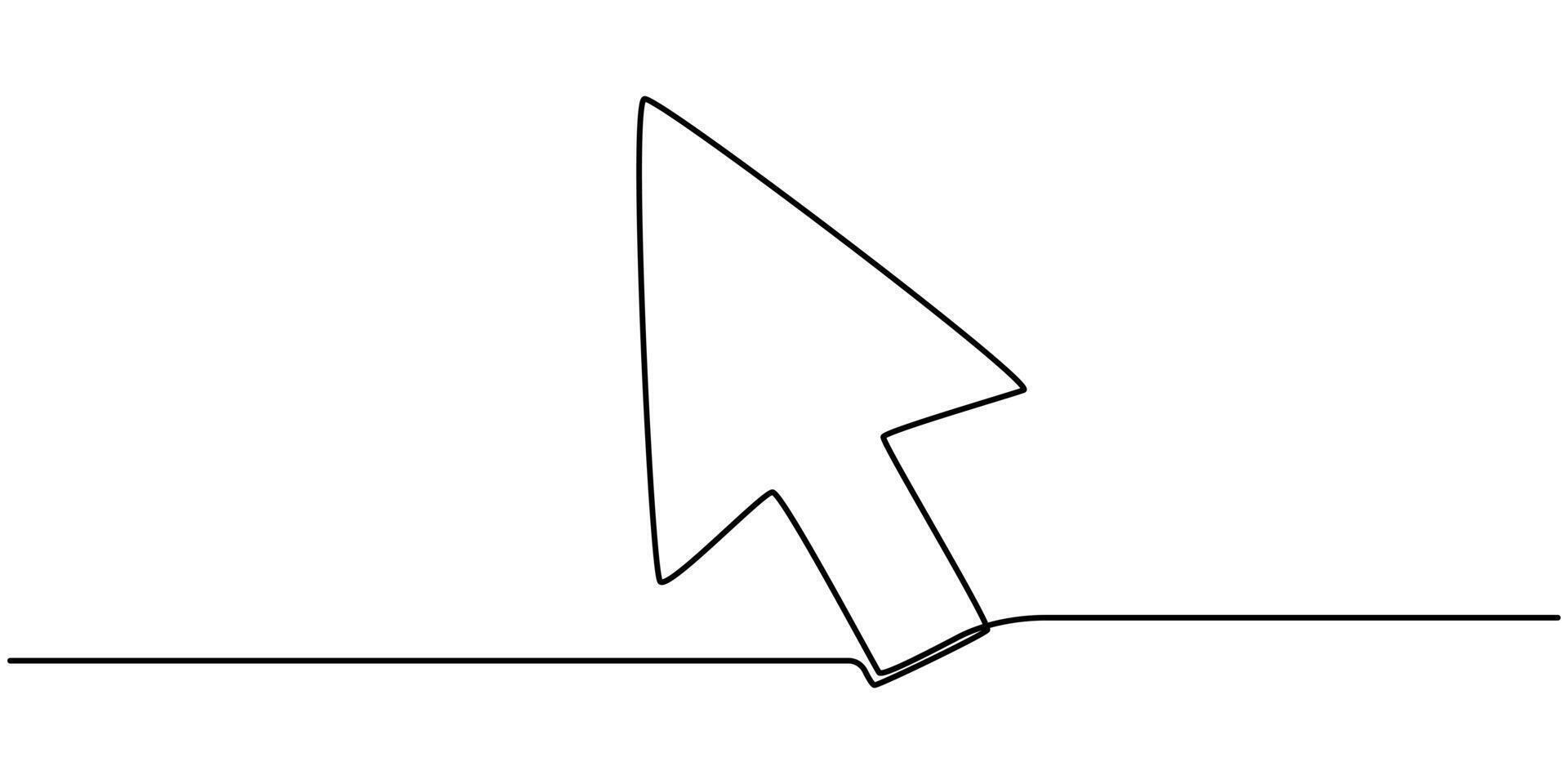 Arrow Symbol Continuous Line Icon, Continuous one line drawing of arrow vector