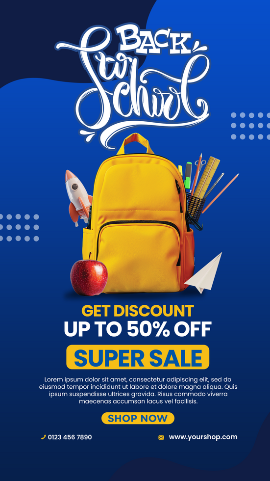 Back To School social media story psd