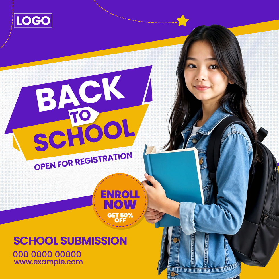 Back to school open for registration psd