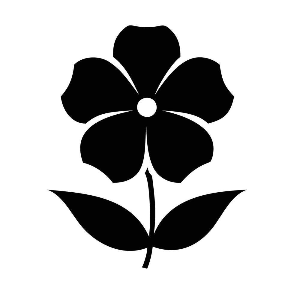 A black and white flower silhouette on a white background vector