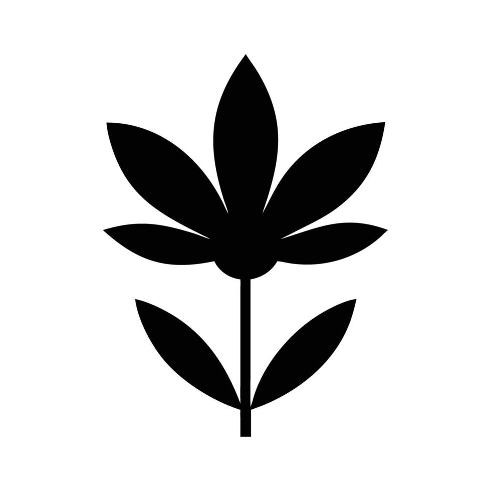 Simple Black Flower Icon vector