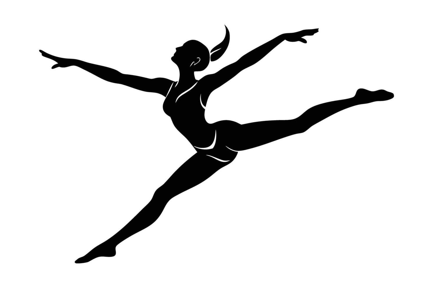 Gymnastics Silhouette Dynamic Athlete in Motion vector