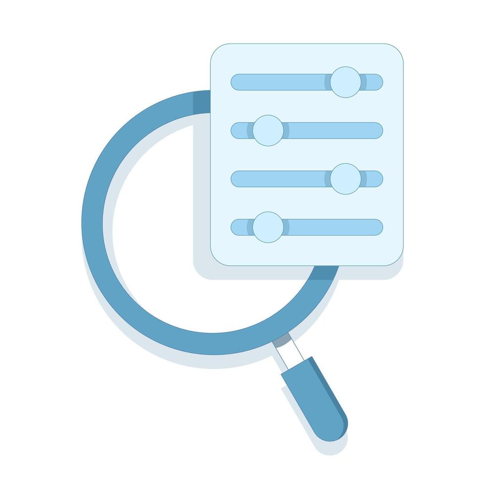 search and filter functions. magnifier and filter controls. for user interfaces, mobile apps, and websites with advanced search and customization features. flat design illustration vector