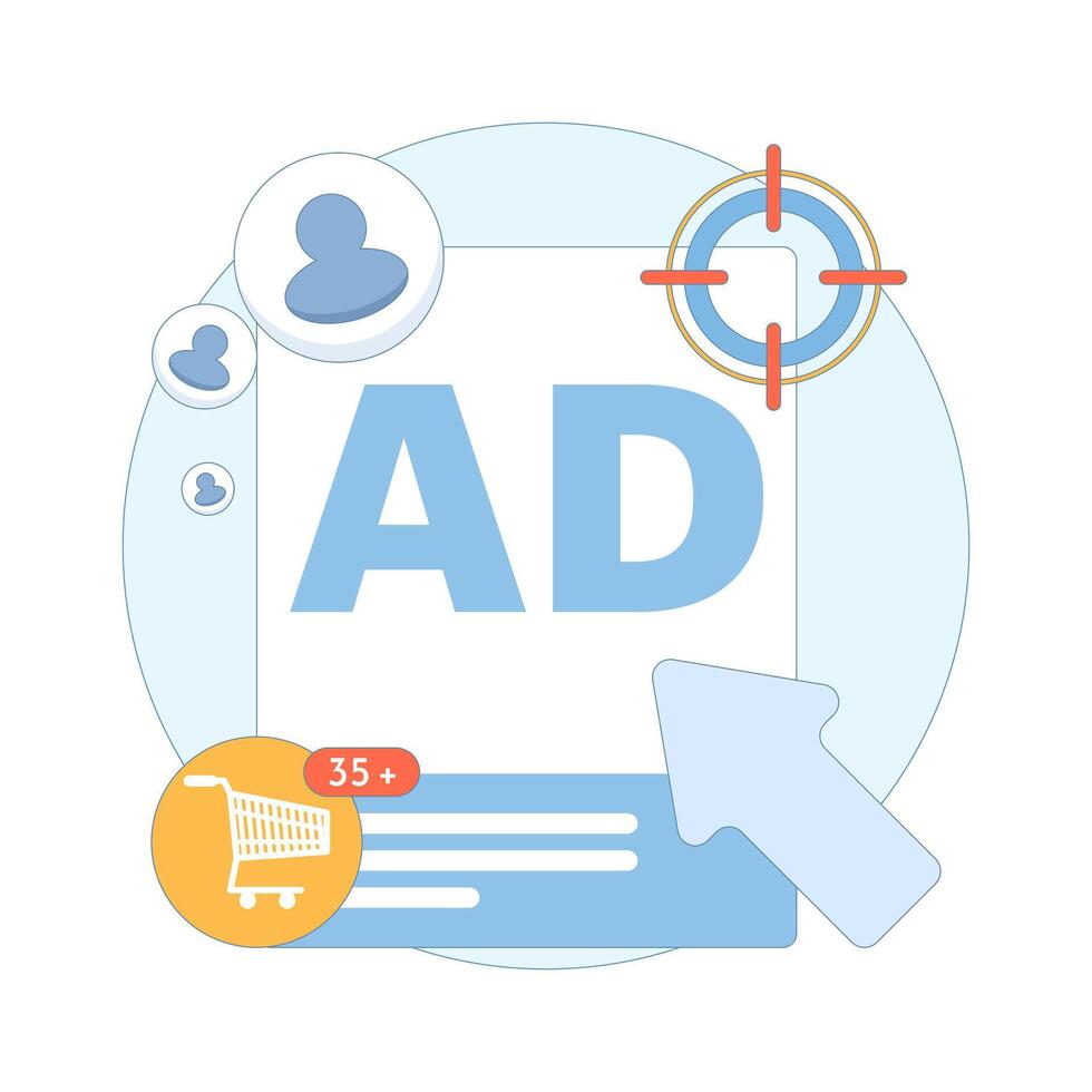 digital advertising accuracy concept. Pay Per Click. Precise ad targeting to maximize sales and improve marketing performance. Ideal for business and marketing strategies. Design illustration. vector
