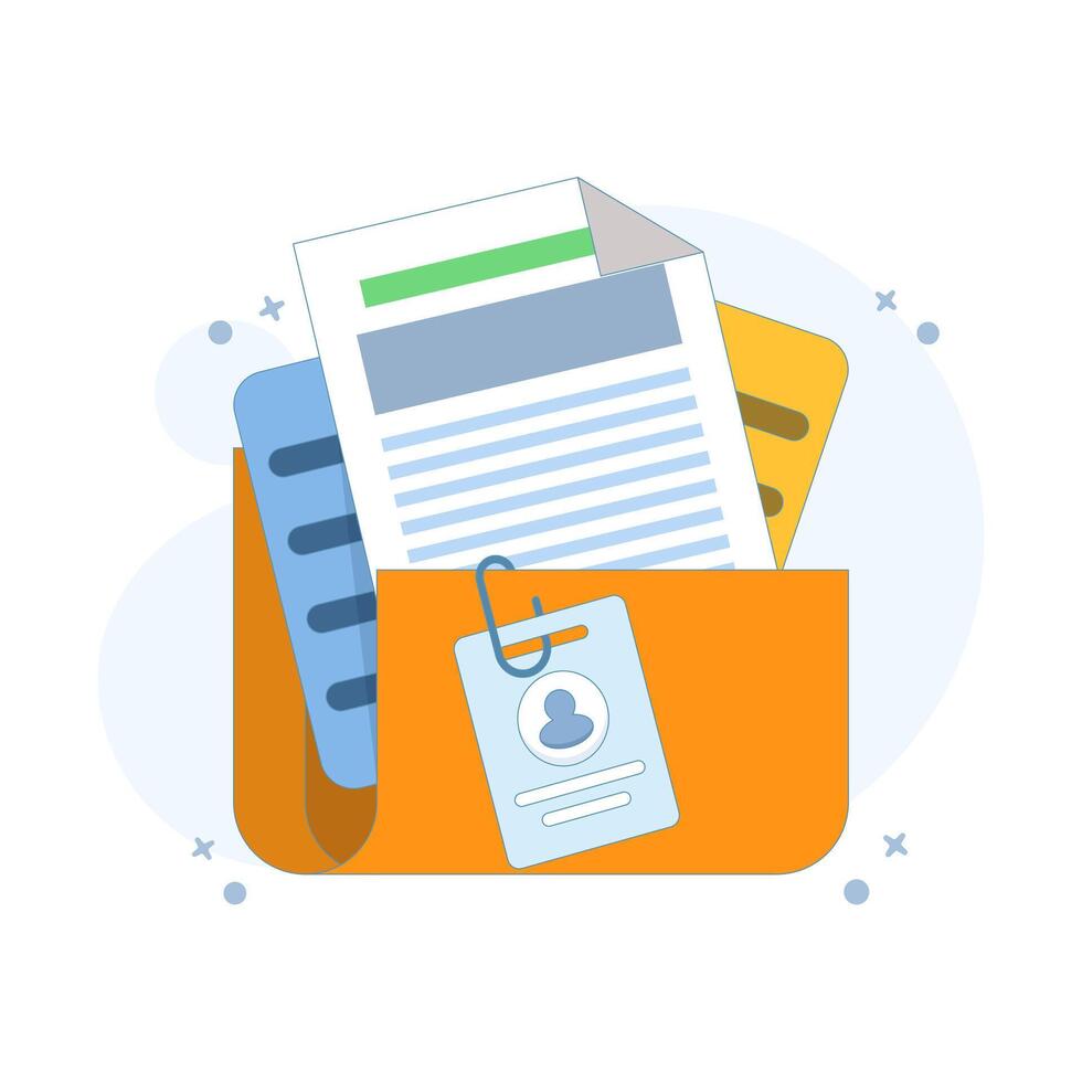 folder with user accounts, which describes login actions to store data and achievements. can be used in connection with personal storage, user access, cloud, or progress tracking. simple design. vector