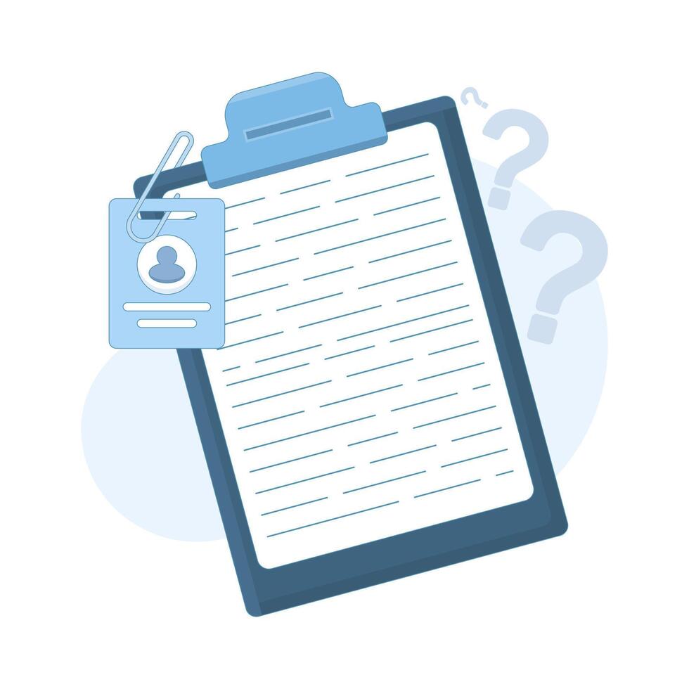 data security concept, clipboard with documents. personal data permission, privacy policy, or identity verification. consent form, online registration, and user authentication. flat design. vector