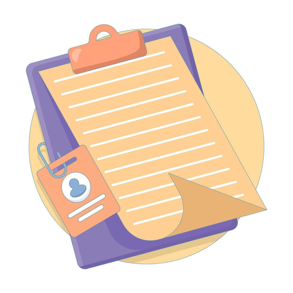 data security concept, clipboard with documents. personal data permission, privacy policy, or identity verification. consent form, online registration, and user authentication. flat illustration. vector