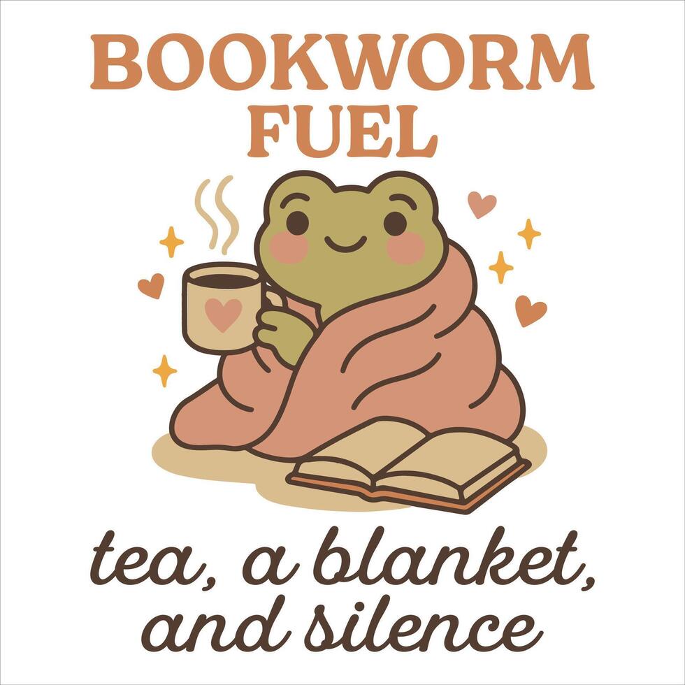 Bookworm Fuel Tea A Blanket And Silence - Reading Book t-shirt Design , Bookish Design Sublimation, reader book quotes Typography Shirt vector