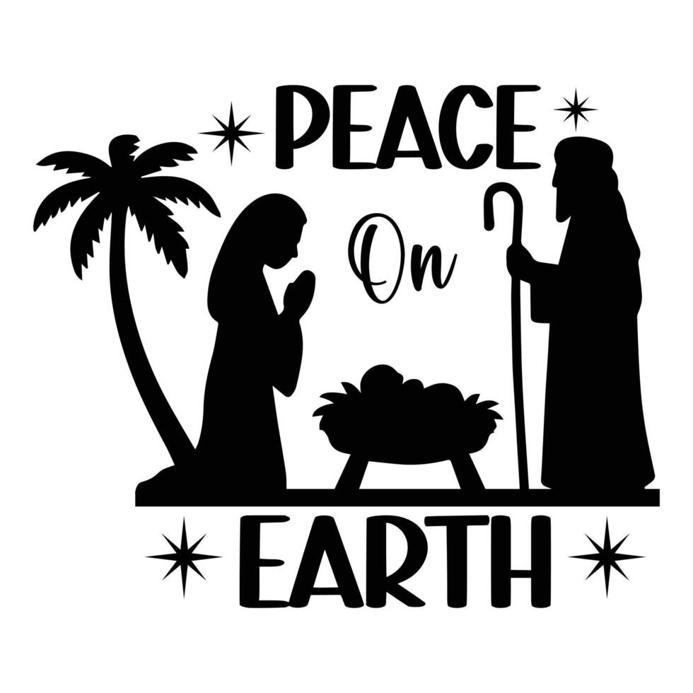T-Shirt Design Featuring Jesus in the Manger vector