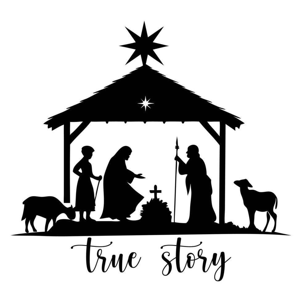 Jesus Birth Moment Captured in Shirt DesignPrint vector