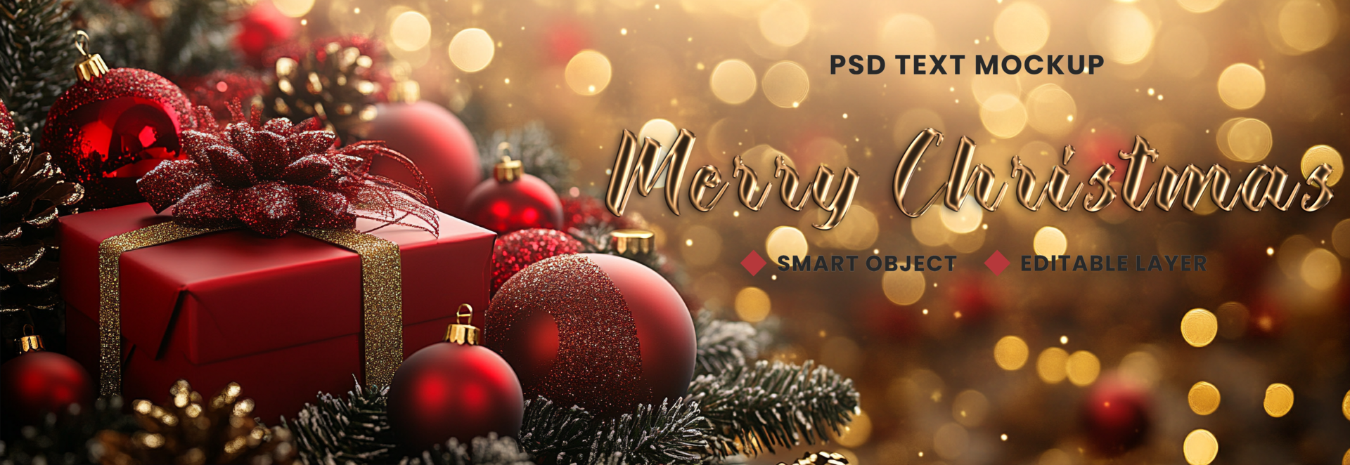 3d Christmas ornament with snowfall background for merry Christmas and xmas year celebration psd