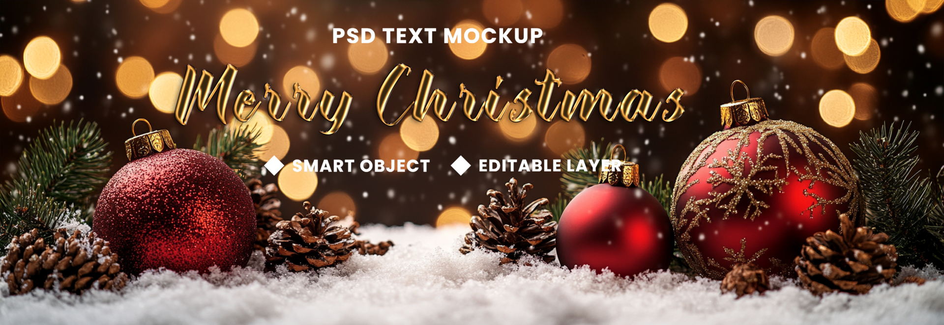 Merry christmas background with christmas tree snowflakes snowfall and xmas year candle lights psd