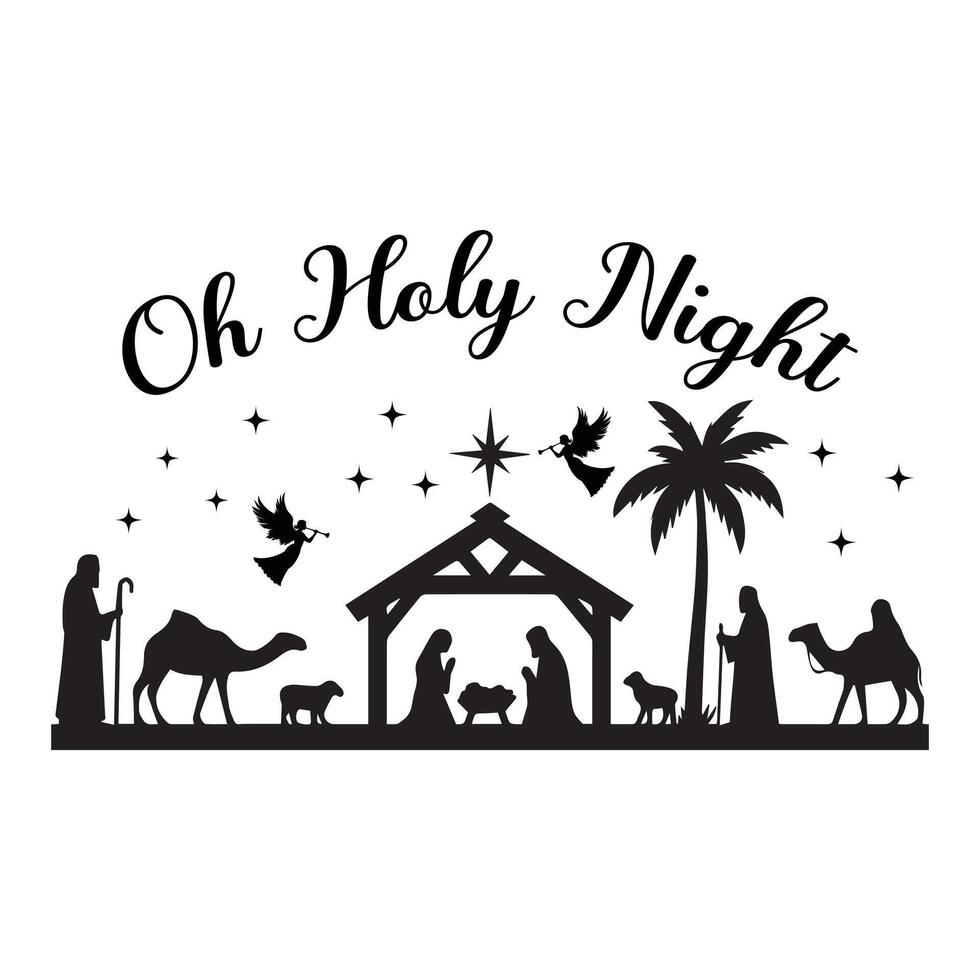 Scripture Inspired Nativity Design for Shirts vector