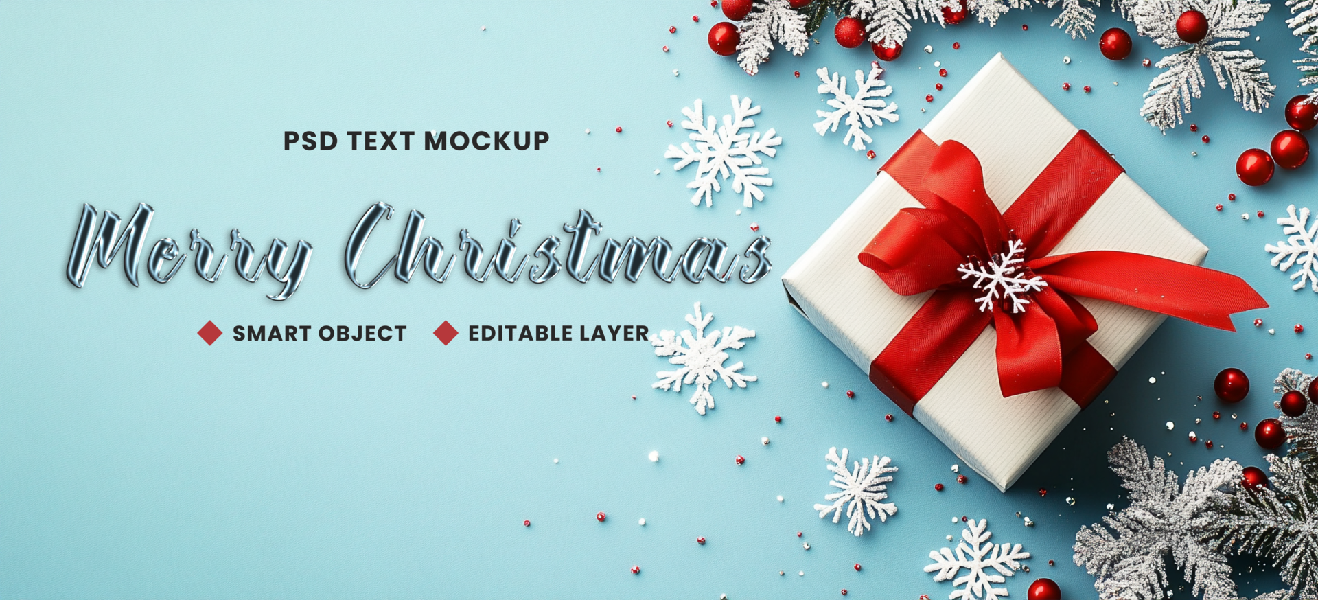 Candle light and snowflakes glowing around christmas tree for merry christmas and xmas psd