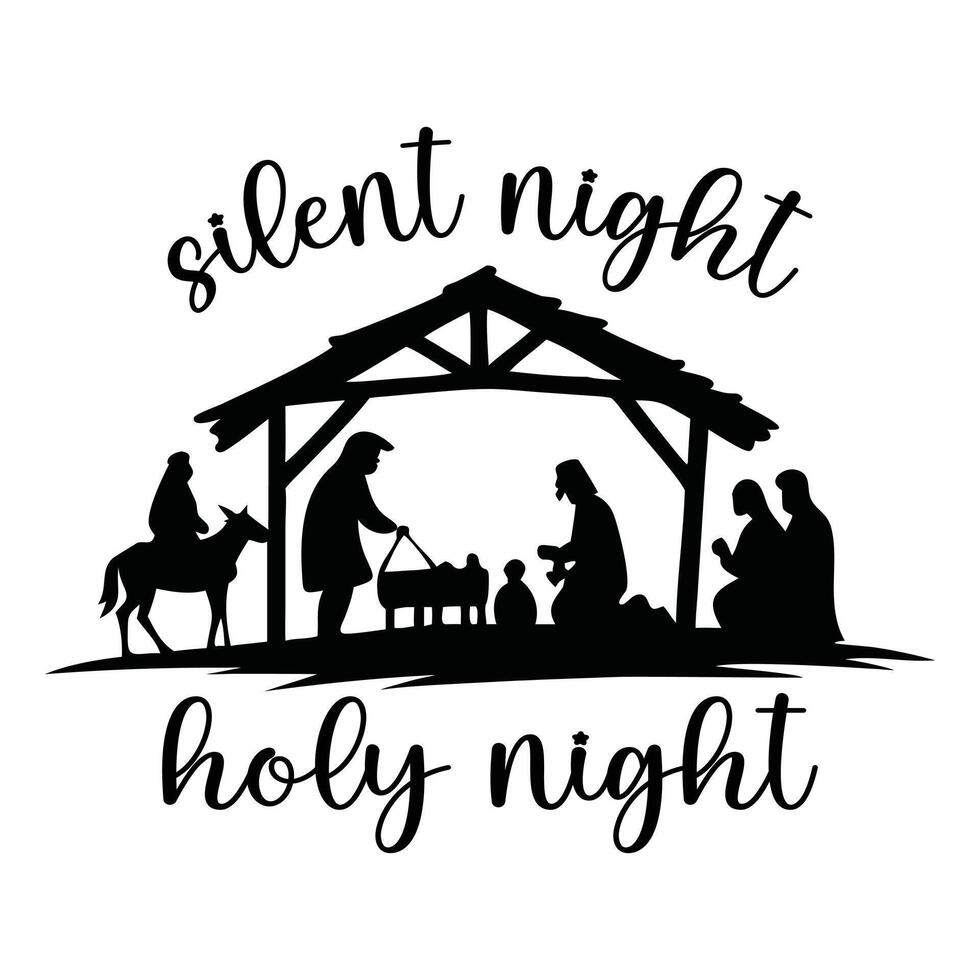 Jesus Birth Scene Design for Holiday T-Shirts vector