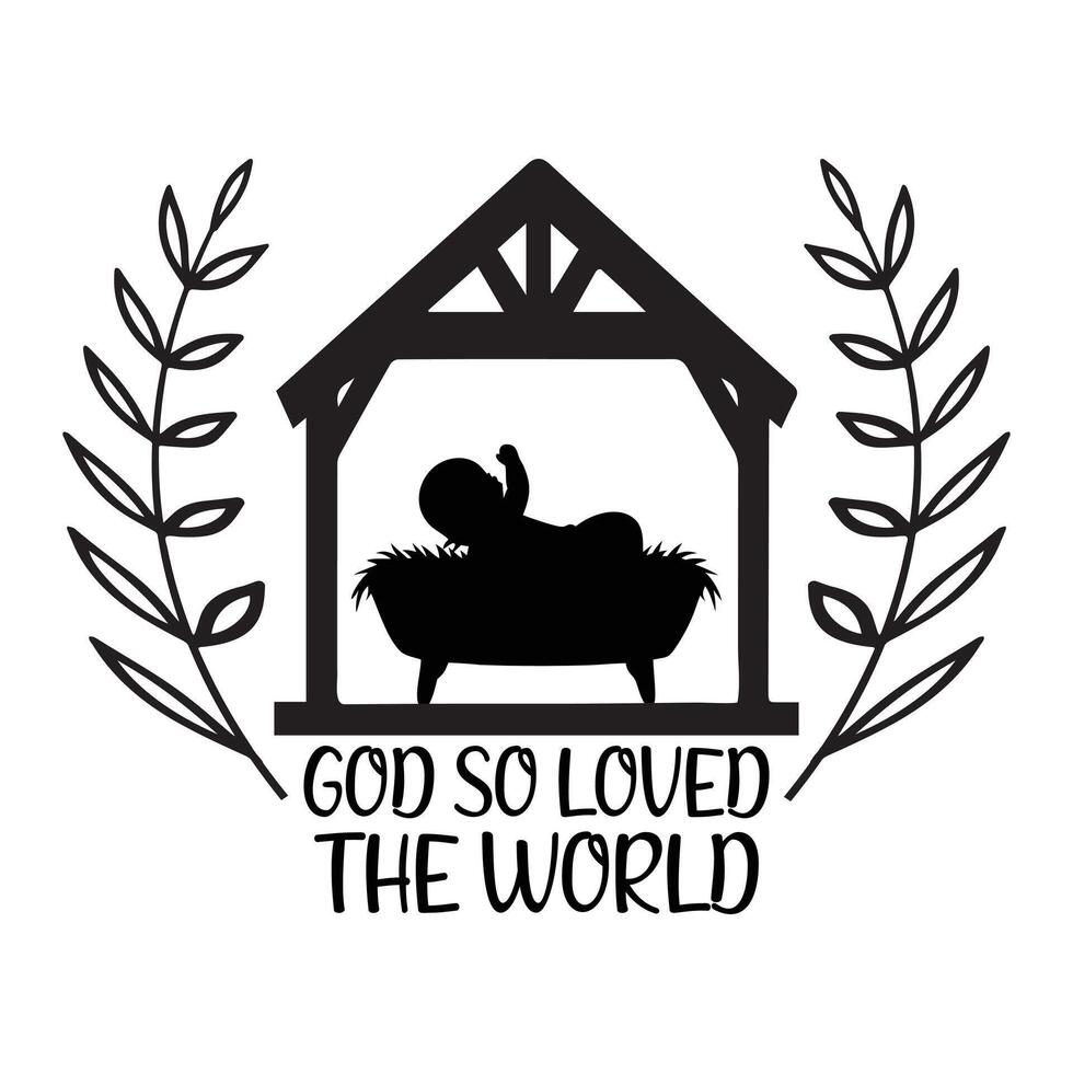 Christian Design Featuring Baby Jesus in the Manger vector