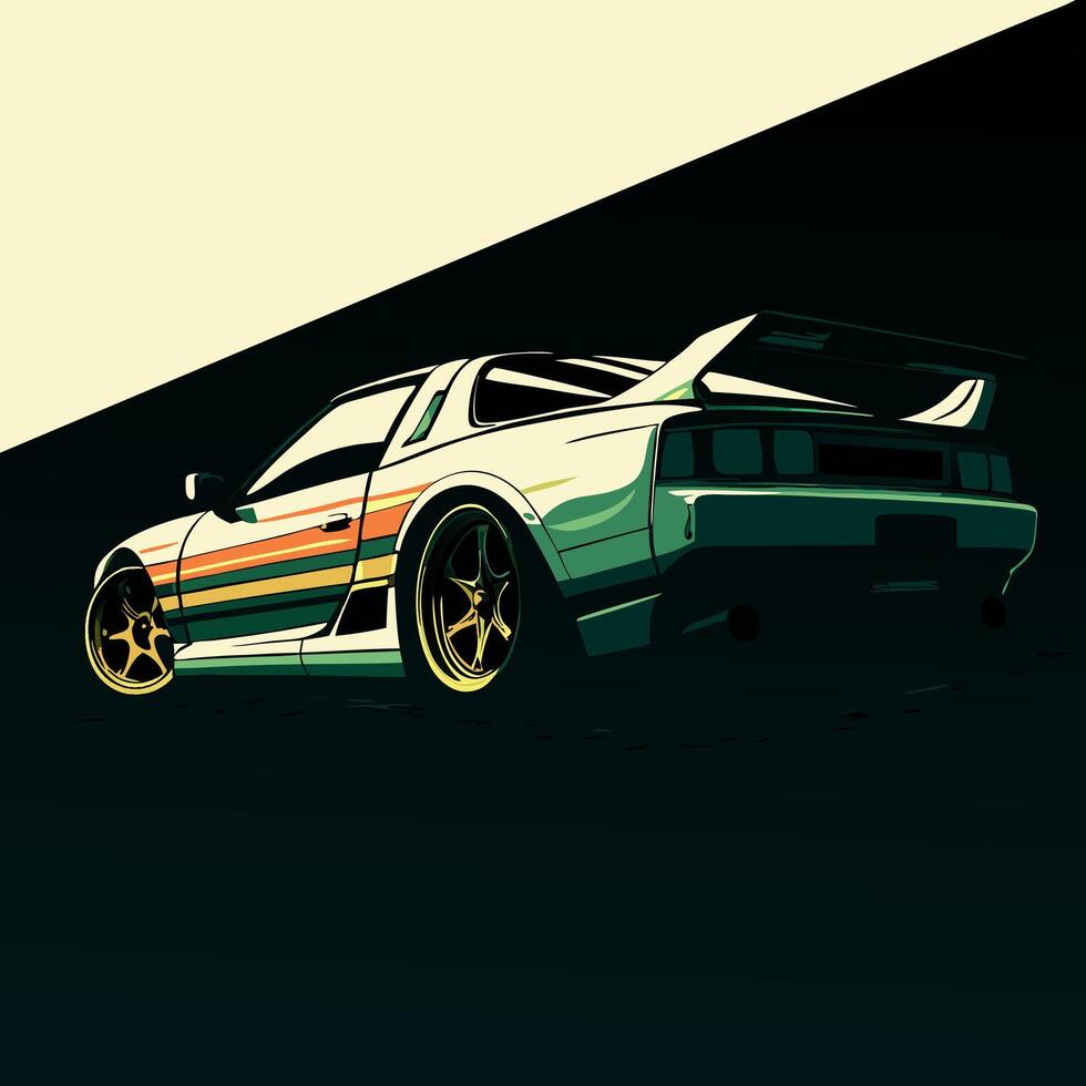 Retro Sports Coupe Car Graphic vector