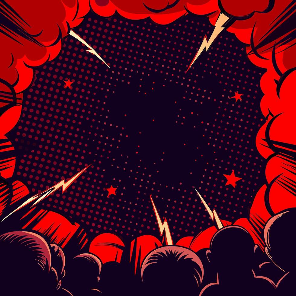 Comic Book Explosion Background Red vector
