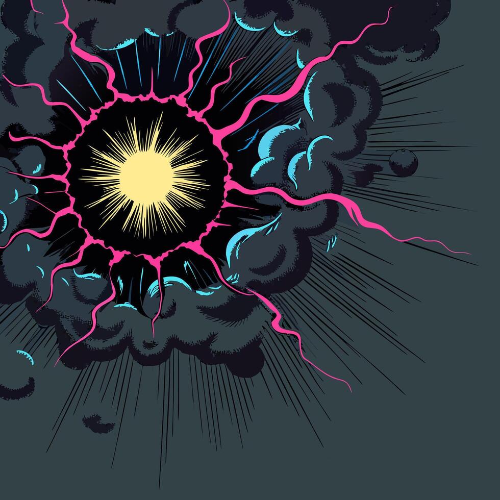 Comic Book Explosion Graphic Design vector