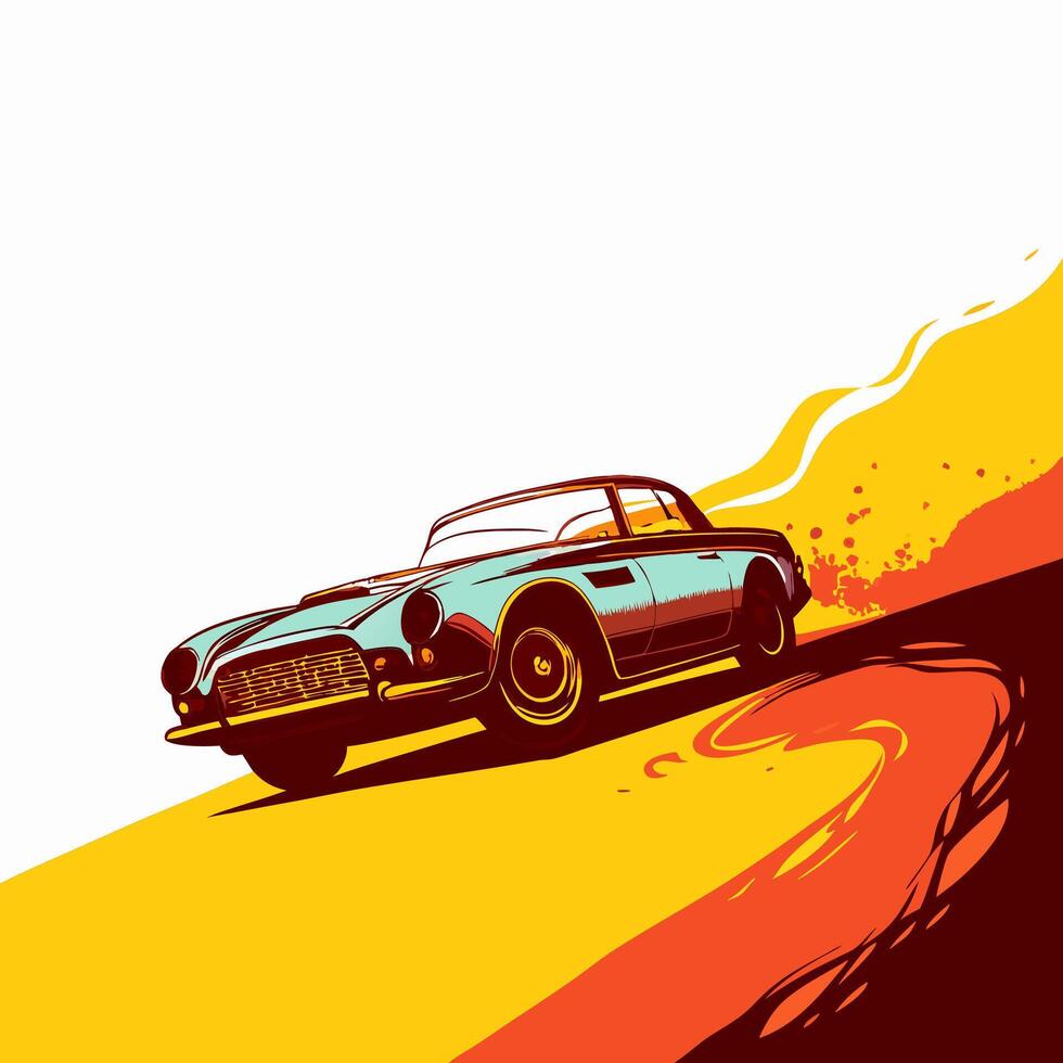 Vintage Car Speeding, Retro Design vector