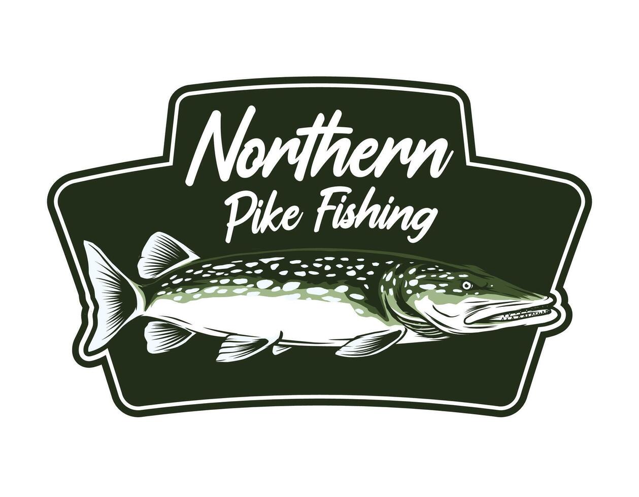 Northern Pike Fishing Design vector