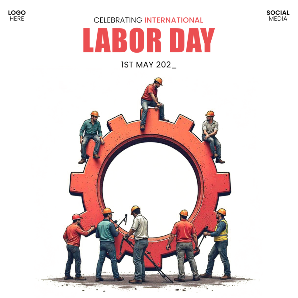 Free Download Template for Social Media Post Labor Day Editable 1st May psd