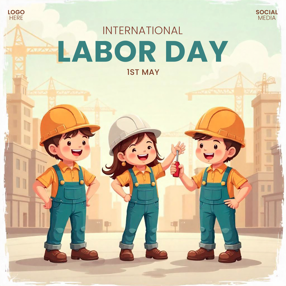 Labor Day 1st May Social Media Post Editable Template Free Download Ready psd