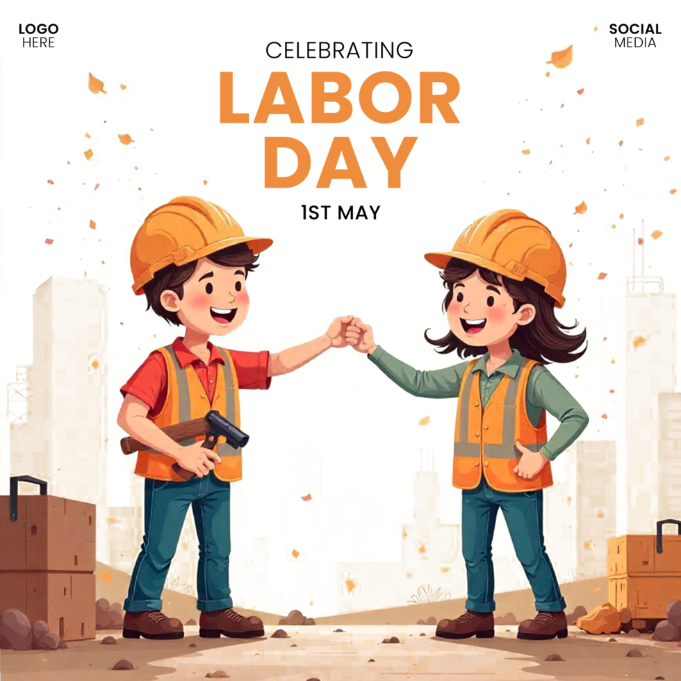 Editable Labor Day Template 1st May Free for Social Media Post Download psd